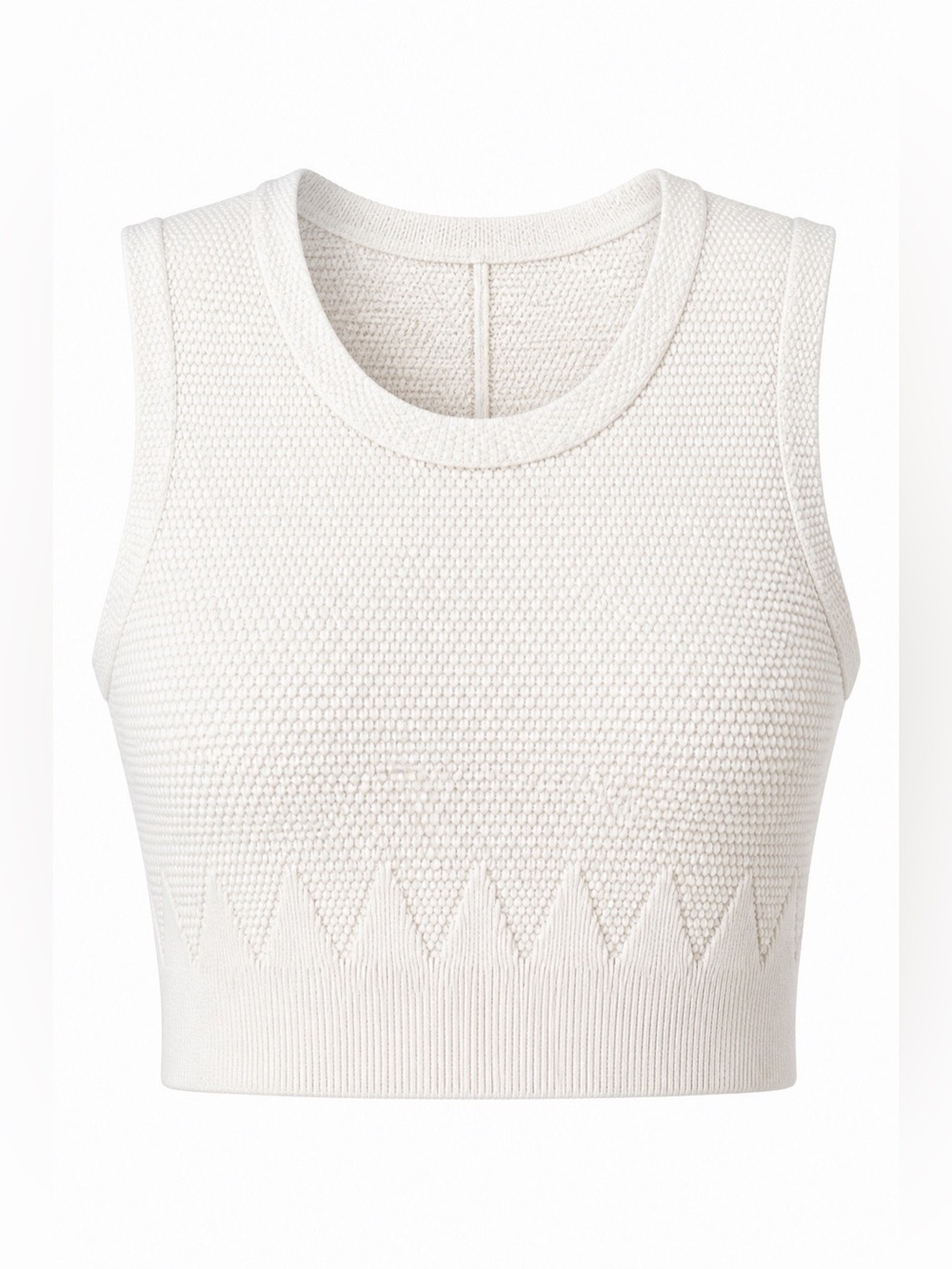 Alaia White Textured Knit Crop Top